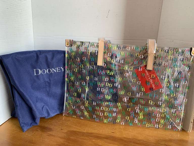 NEW W/ TAG DOONEY & BOURKE CLEAR LARGE SHOPPER BAG WITH DUSTER BAG - CHECKOUT image