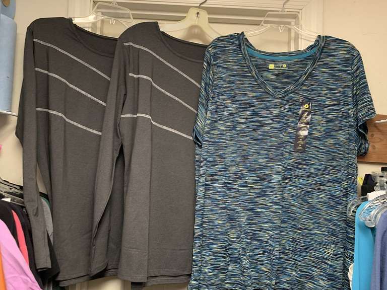 LADIES ATHLETIC WEAR - 10 TOPS (SIZE 2XL- 6 NEW W/ TAG) - UP MASTER CLOSET 2 image