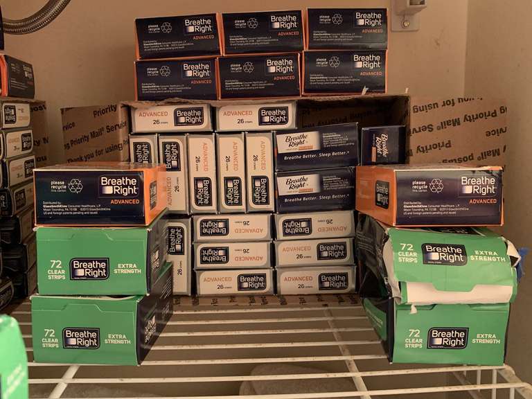 ASSORTMENT OF NEW BREATHE RIGHT STRIPS - UP HALL BATH CLOSET image