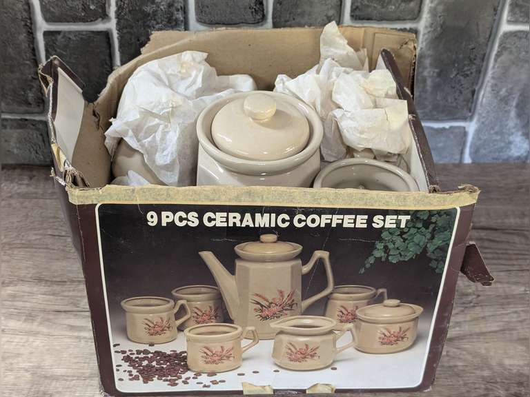 7-PIECE CERAMIC COFFEE SET WITH ORIGINAL BOX image