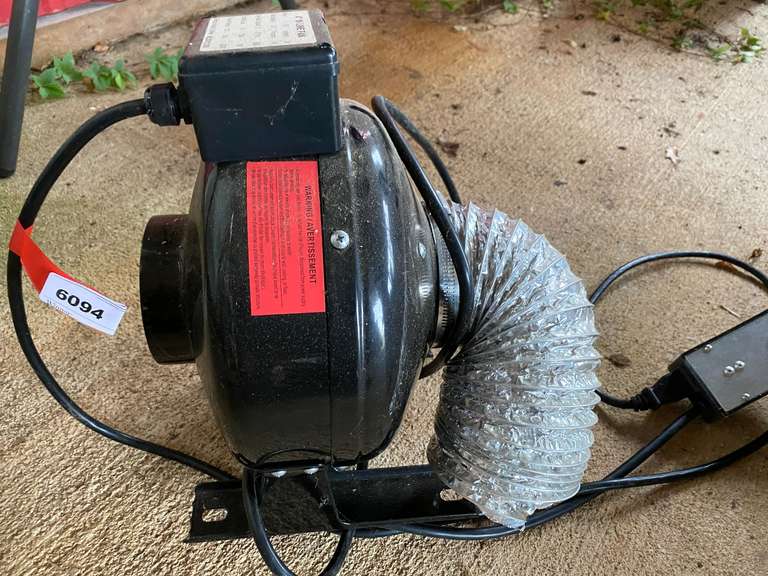 4” in-line fan, powers up see pictures for details. image