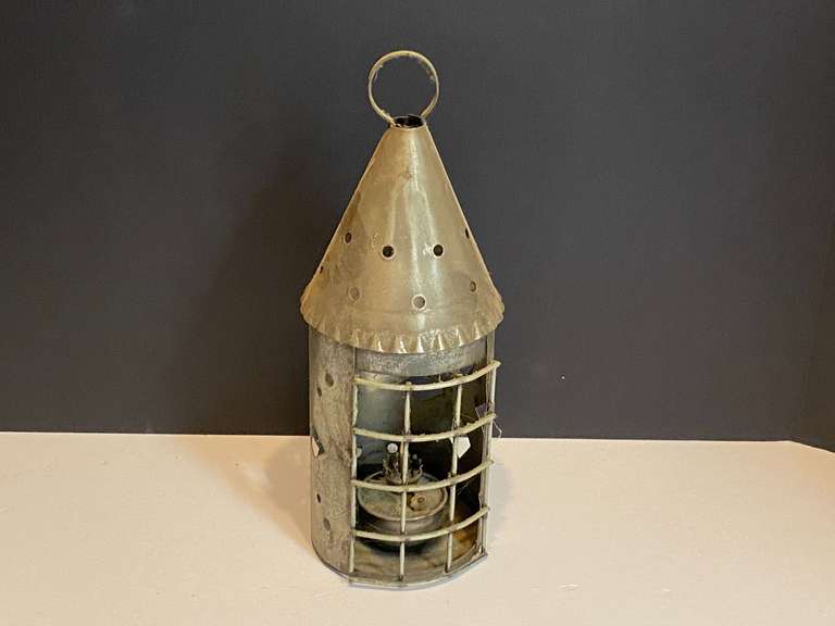 LR… Vintage punched tin lantern, see pictures for details. image