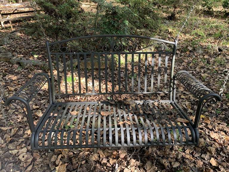 WROUGHT IRON SWING (BRING TOOLS TO TAKE DOWN) - BACK YARD image