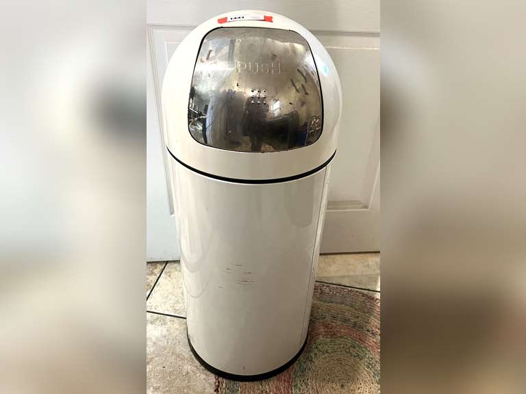 Laundry…Metal push boy trashcan, see pictures for details. image