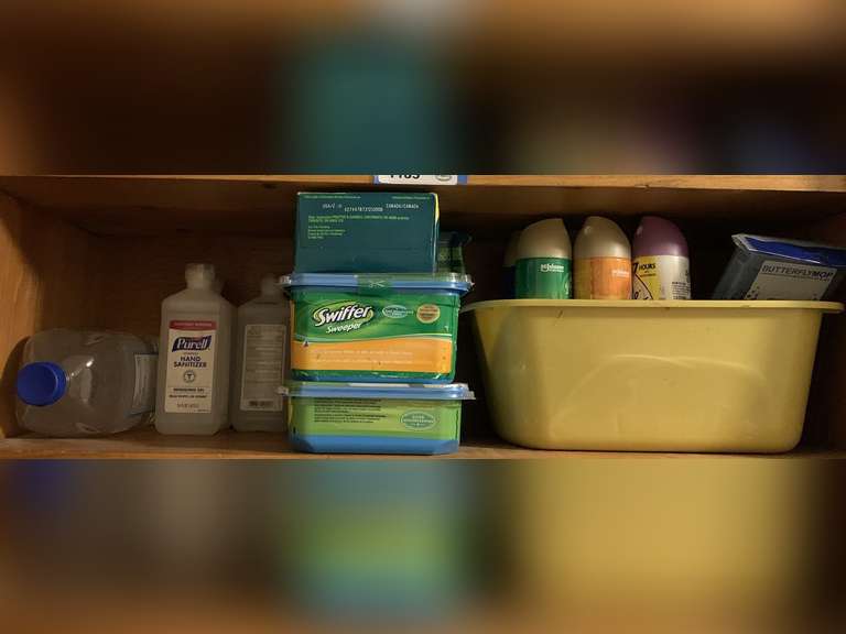 SHELF LOT OF ASSORTED AIR FRESHENERS, SWIFFER PADS & MORE - LAUNDRY image