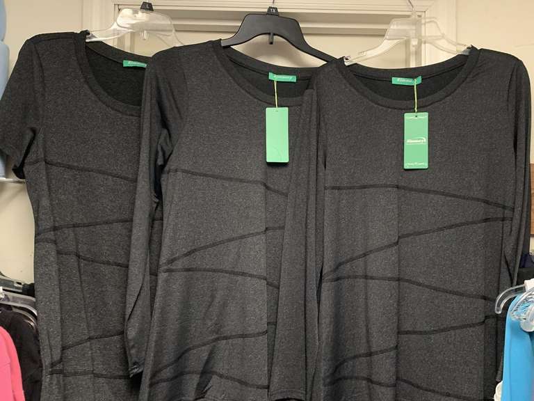 LADIES ATHLETIC WEAR - 10 TOPS (SIZE LARGE- 6 NEW W/ TAG) - UP MASTER CLOSET 2 image