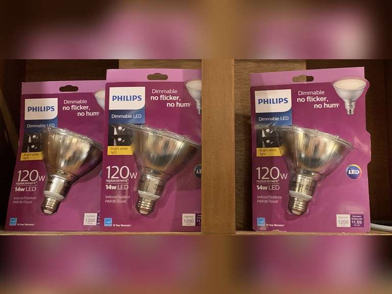 3 NEW PHILIPS 120 WATT DIMMABLE INDOOR/OUTDOOR FLOOD LIGHTS - KITCHEN image