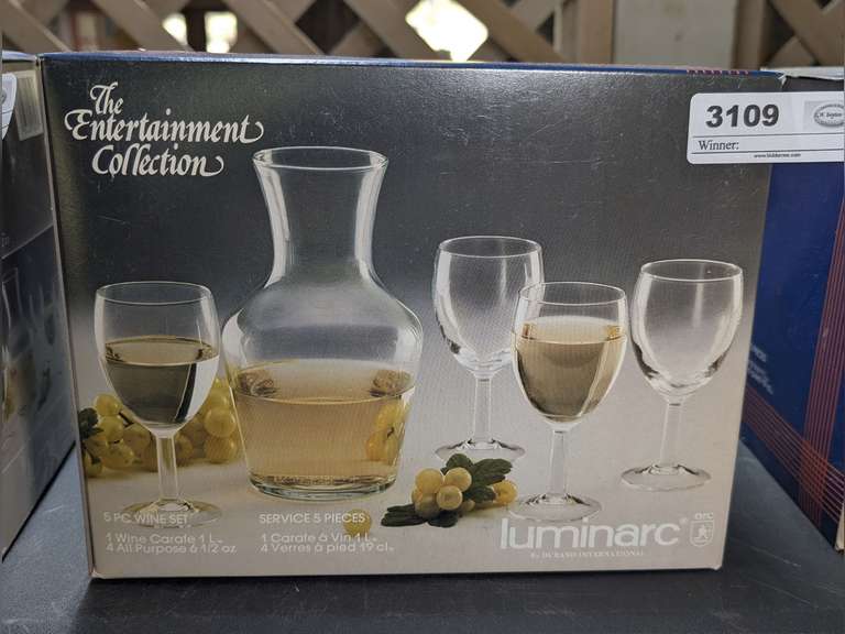 LUMINARC 5-PIECE WINE SET IN ORIGINAL BOX image