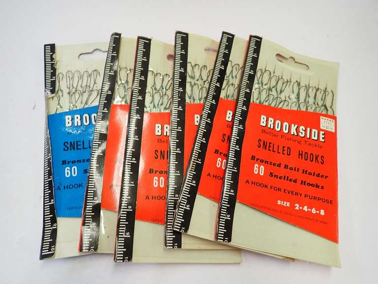 Vintage Brookside Bronzed Fishing Hooks in Original Packaging image