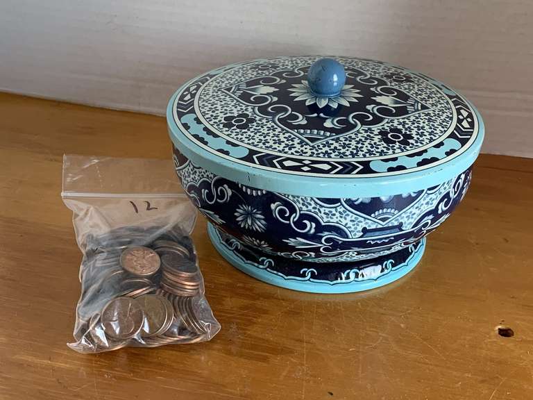 UNSEARCHED PENNIES IN VINTAGE TIN - CHECKOUT image