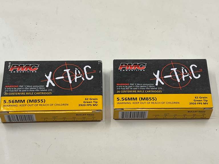DEN… PMC 5.56 mm, 62 grain ammunition, two boxes, see pictures for details. image