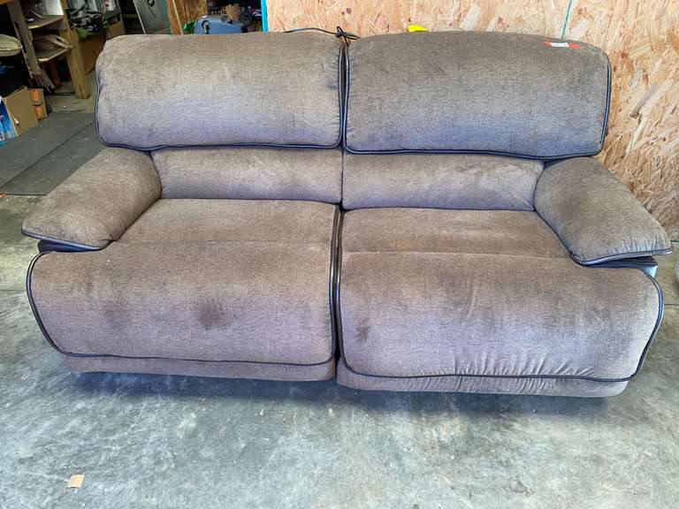 Loveseat, this piece is two power recliners, both pieces power up, see pictures for details. image