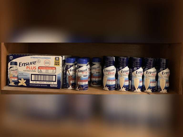 SHELF LOT OF ENSURE PLUS NUTRITION SHAKES - LAUNDRY image