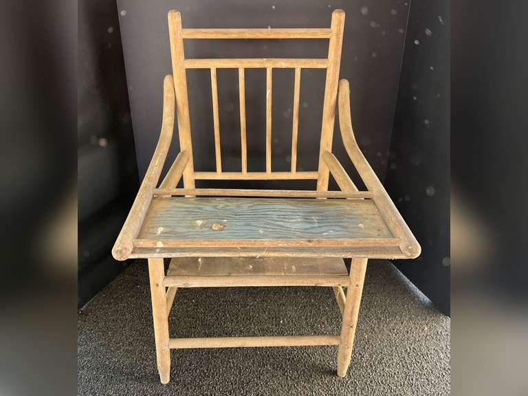 Vintage/antique child’s potty chair with tray, see pictures for details. image