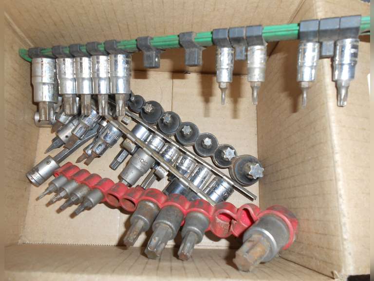 APPROX (47) PCS 1/2" & 3/8" DRIVE ASSORTED STAR BIT SOCKETS image