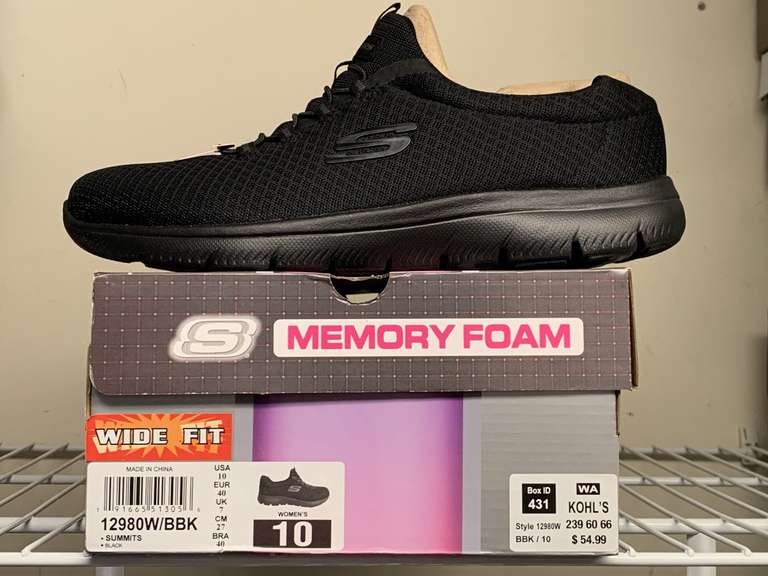 NEW SKETCHERS BLACK SLIP ONS SIZE 10 WIDE - UP MASTER CLOSET 2 image