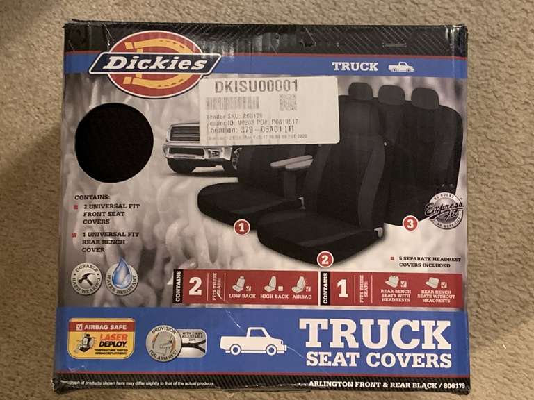 NEW DICKIES BLACK TRUCK SEAT COVERS - UP BED 1 image