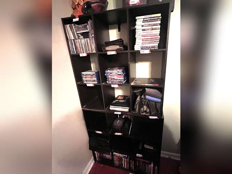 BR2…Cube cubby shelving, shelving only, items shown in pictures are sold in separate lots, see pictures for details. image