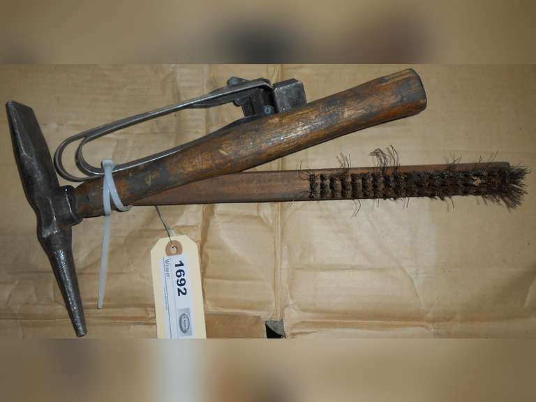 (2) FLINT TORCH STRIKERS, (1) CHIPPING HAMMER & (1) WIRE BRUSH image