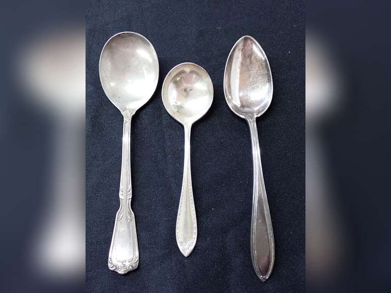Vintage Sterling Silver & Silver Plated Flatware- See all photos. image