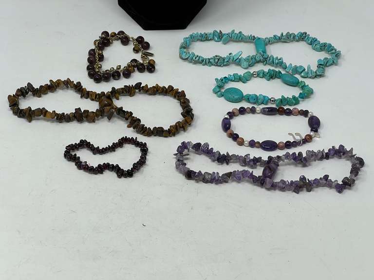 Ladies fashion estate beaded necklaces, see pictures for details. image