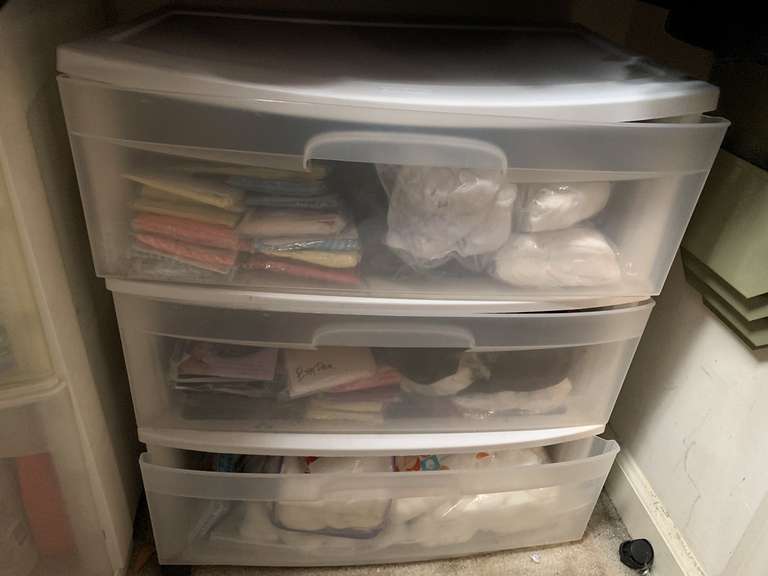 3 DRAWER PLASTIC STORAGE ROLLING ORGANIZER (ORGANIZER ONLY) 21" WIDE X 24" TALL X 16" DEEP ***SPECIAL PICKUP INSTRUCTIONS - UP MASTER CLOSET 2 image