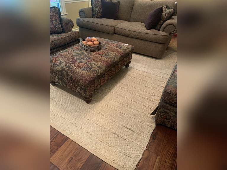 LARGE NEUTRAL COLOR WOVEN JUTE RUG 123" X 98" ***SPECIAL PICKUP INSTRUCTIONS - DEN image