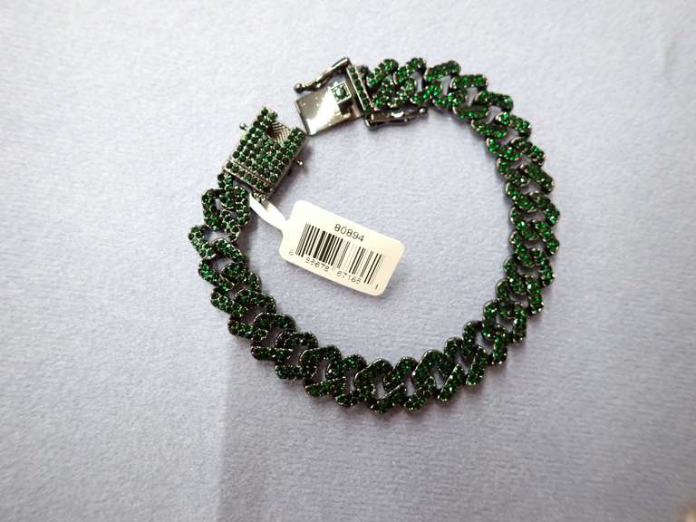 New Green Stone Accent Chain Bracelet image