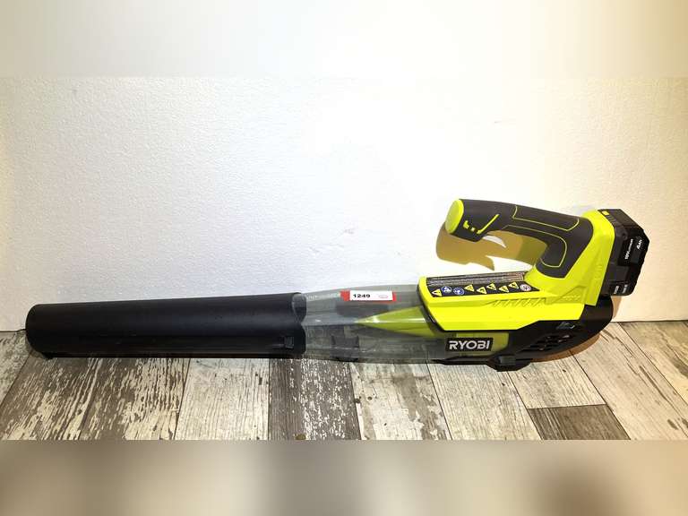 DEN… Ryobi One battery powered 18 V blower, does work,comes with battery and charger , see pictures for details. image