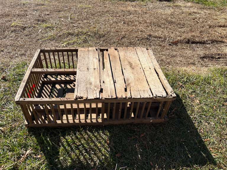 Vintage/antique wooden chicken crate, see pictures for details. image