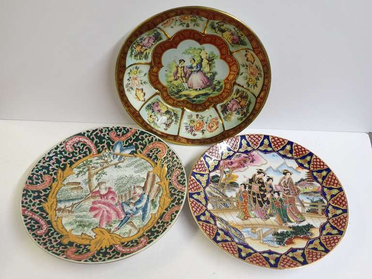 Oriental Plates & Tin Bowl image