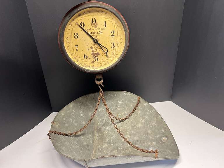 Vintage Chatillon mechanical hanging scale, see pictures for details. image