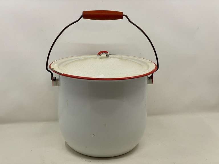 KIT… Enamelware chamber pot, see pictures for details. image