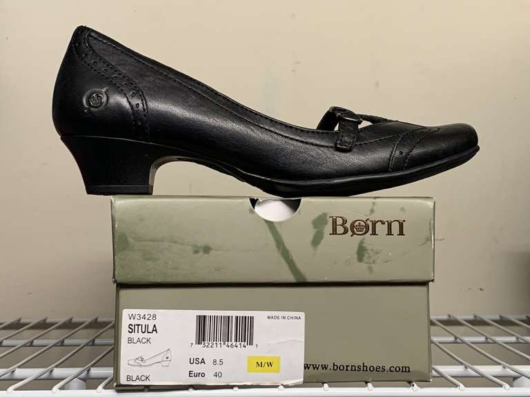 NEW BORN "SITULA' BLACK LEATHER FLATS SIZE 8 1/2M - UP MASTER CLOSET 2 image