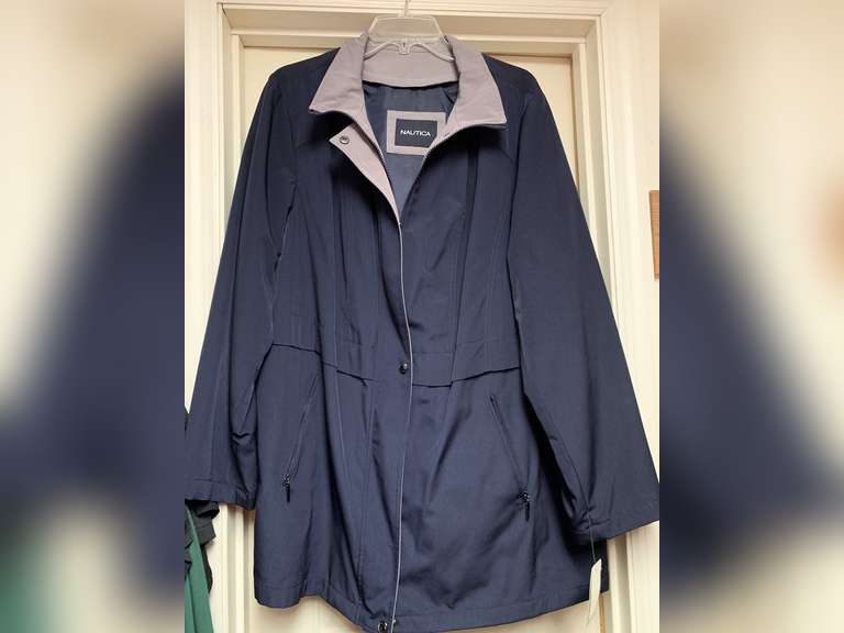 LADIES NEW 1XL NAUTICA 3/4 RAIN JACKET - UP MASTER BED image