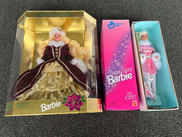 Happy Holidays Barbie, Special Edition, also includes a Winter Dazzle Barbie, special edition, both pieces come in original boxes, see pictures for details. image