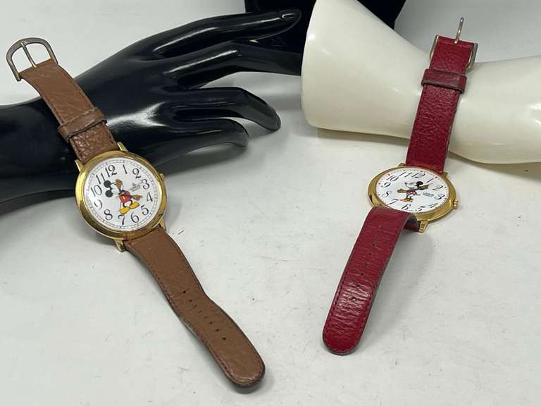 Lorus large face Mickey and Minnie Mouse watches, see pictures for details. image