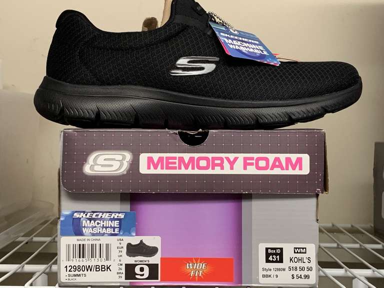 NEW SKETCHERS BLACK SLIP ON TENNIS SHOES SIZE 9 - UP MASTER CLOSET 2 image