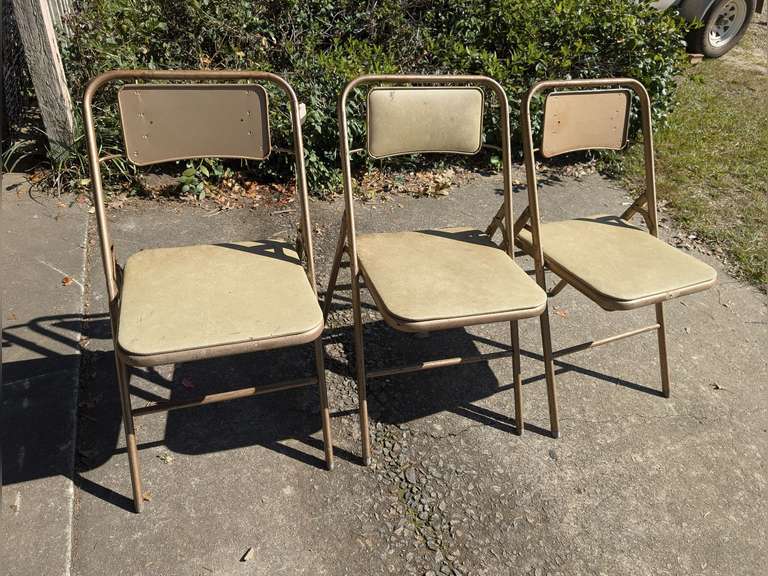 3 MID-CENTURY SAMSONITE FOLDING CHAIRS image