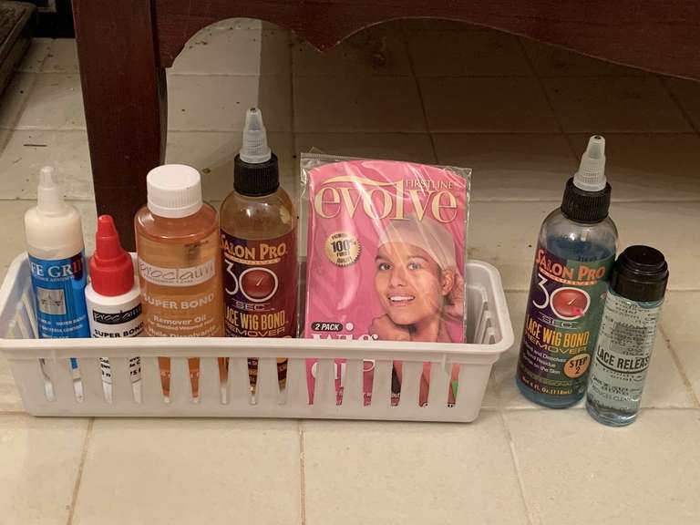 ASSORTMENT OF LACE WIG BOND, WIG CAP & MORE (CONTAINER INCLUDED) - UP MASTER BATH image