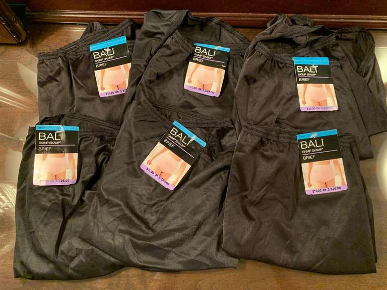 6 PAIR NEW BLACK BALI 2XL/9 BRIEFS - UP MASTER BED image