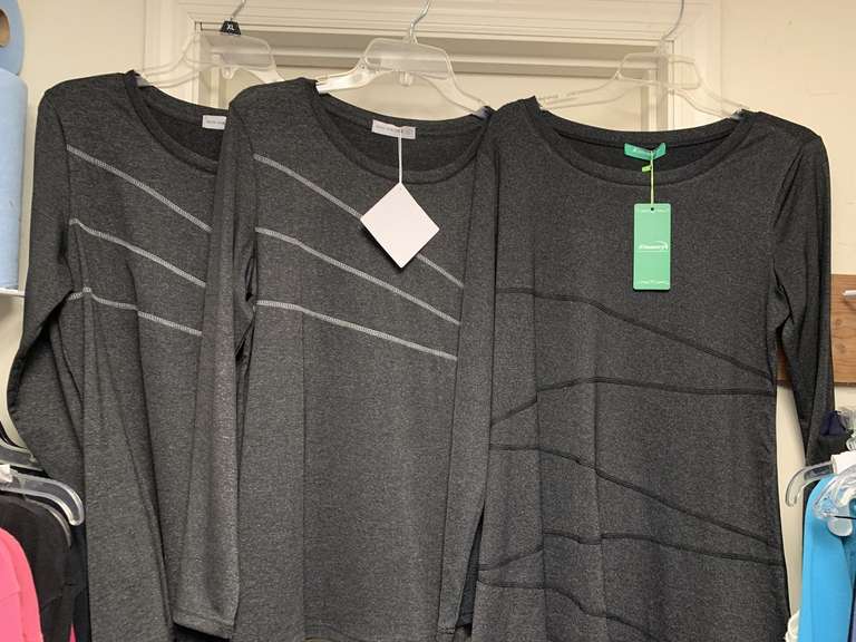 LADIES ATHLETIC WEAR - 10 TOPS (SIZE LARGE- 5 NEW W/ TAG) - UP MASTER CLOSET 2 image