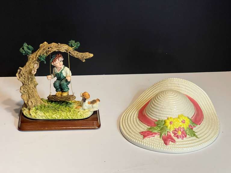 LR… Home decor to include a porcelain hat wall pocket vase, and more. See pictures for details. image