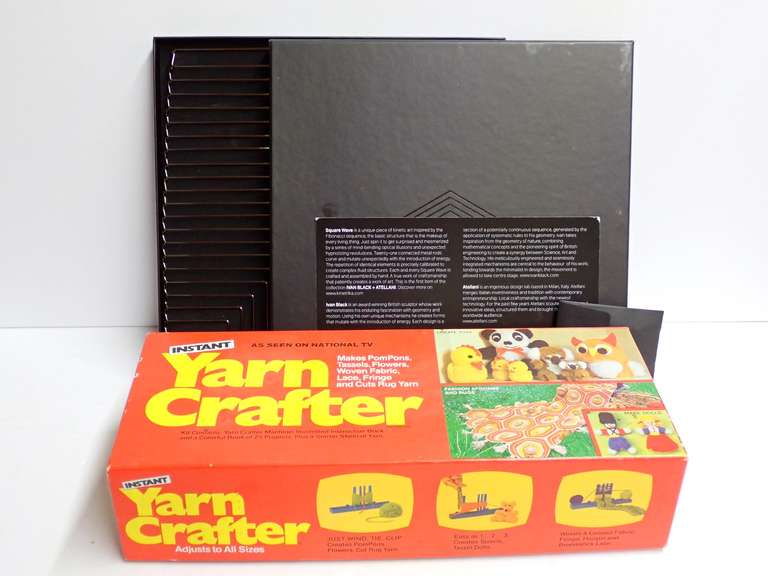 Vintage Yarn Crafter and Square Wave Kinetic Spinner Art by Ivan Black image