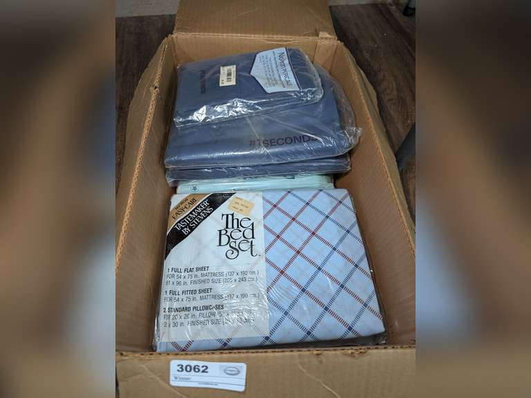 BOX OF FACTORY SEALED BED LINENS image