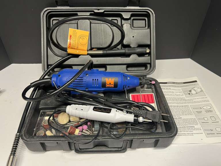 Rotary tool kit with accessories, comes with carrying case, powers up, see pictures for details. image