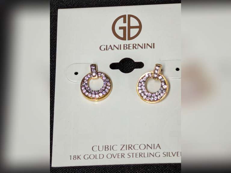 Giani Bernini Cubic Zirconia 18K Gold Over Sterling Silver Earrings image
