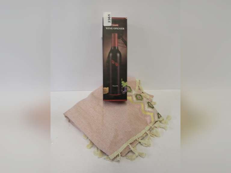 Assark Electric Wine Opener and Decorative Round Table Linen image