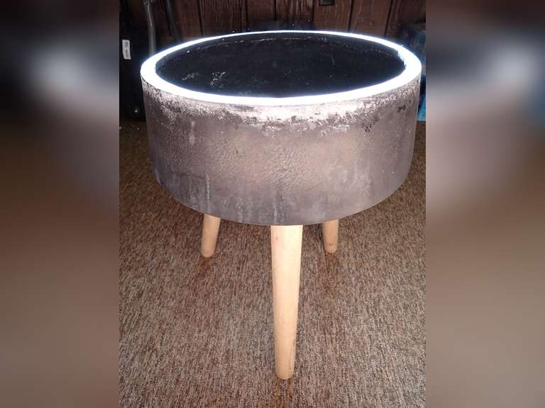 Metal and Wood 3 leg Industrial Style Planter image