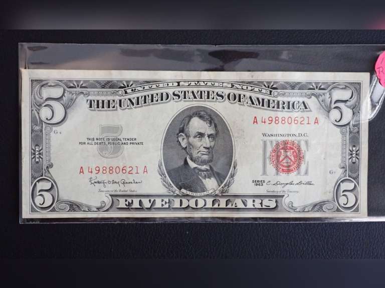 1963 RED SEAL $5 BANKNOTE